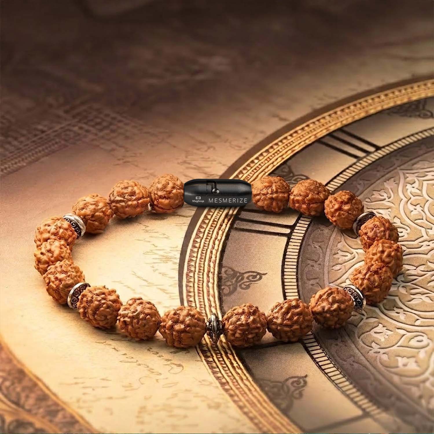 Rudraksh Natural Stone Magsnap Bracelet
