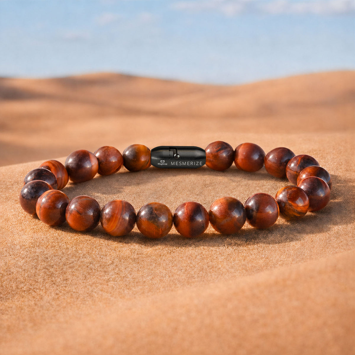 Fearless Red Tiger Eye Natural Stone Bracelet with MagSnap 2