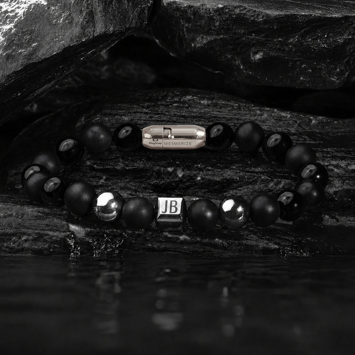 Personalised Stealth Gloss Black Bracelet With Magsnap2