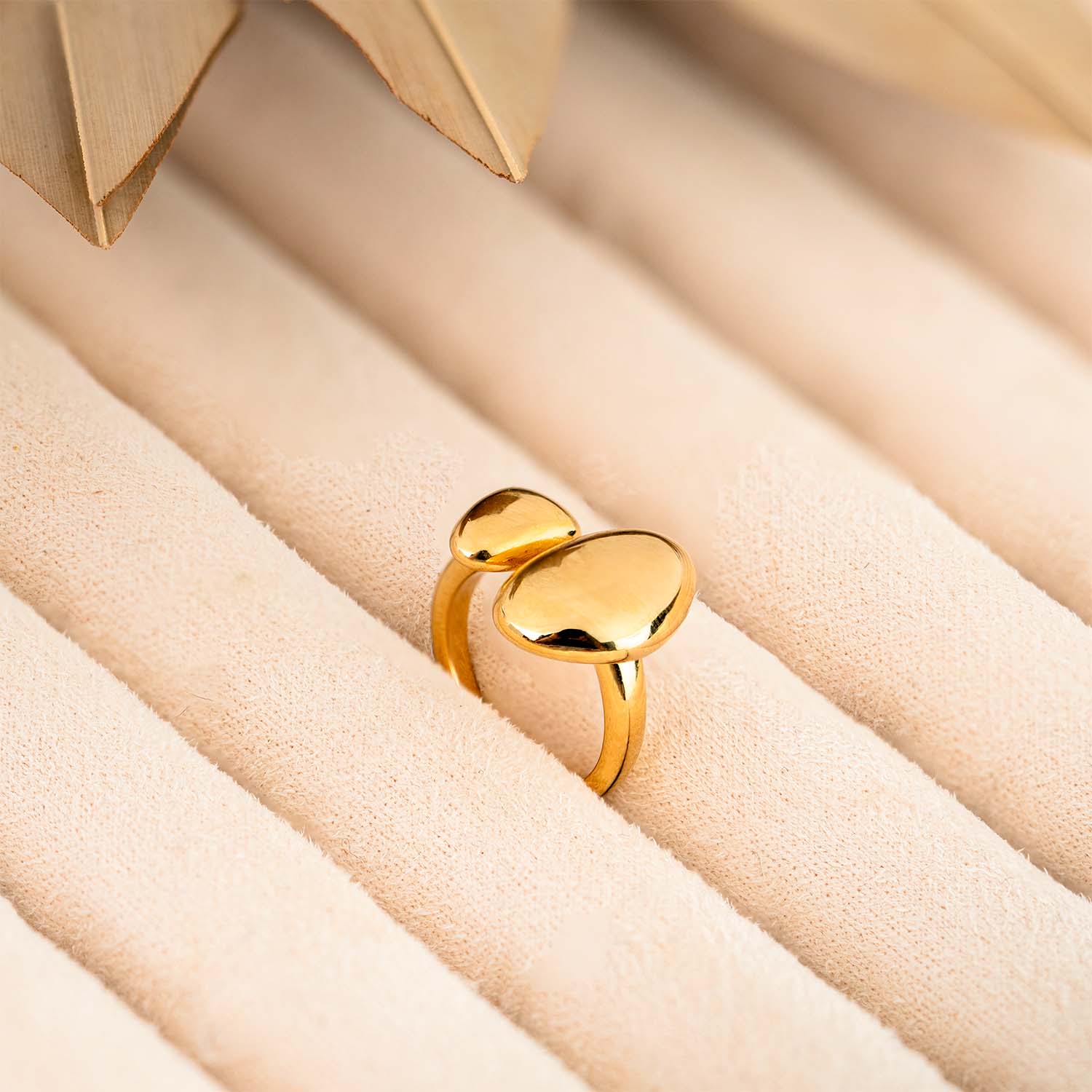 Aethel Gold Sphere Adjustable Ring