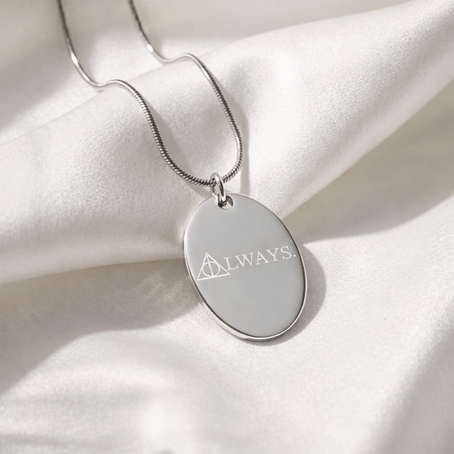 Always Oval Necklace Silver