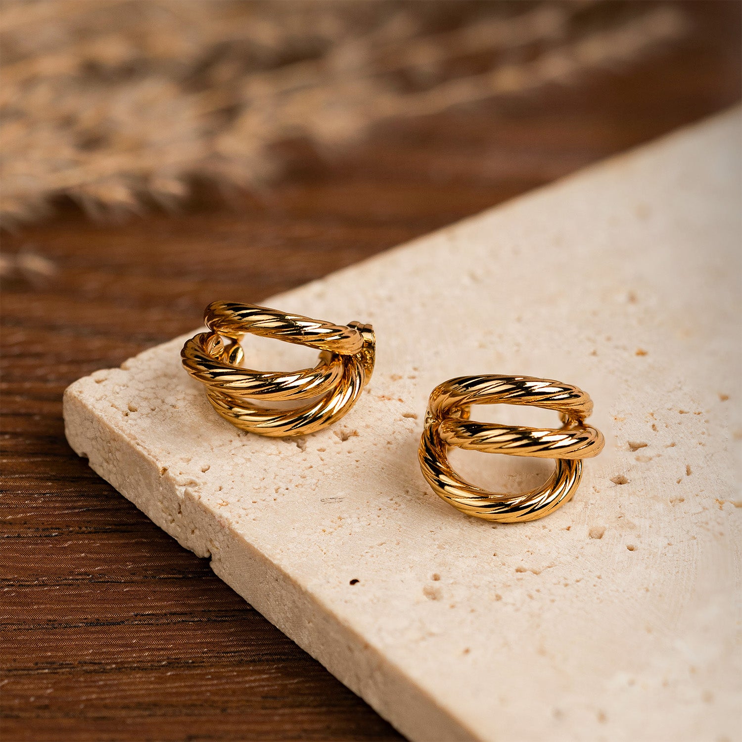 Aurora Bound 18K Gold Hoop Earrings