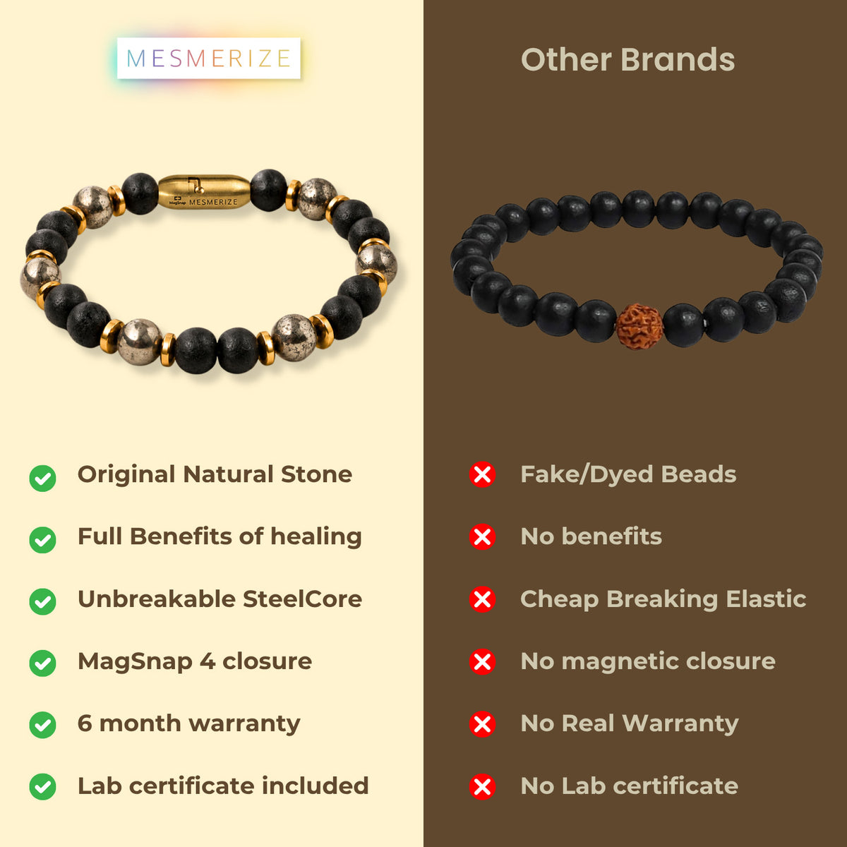 Pyrite Karungali Natural Stone Bracelet with MagSnap 4