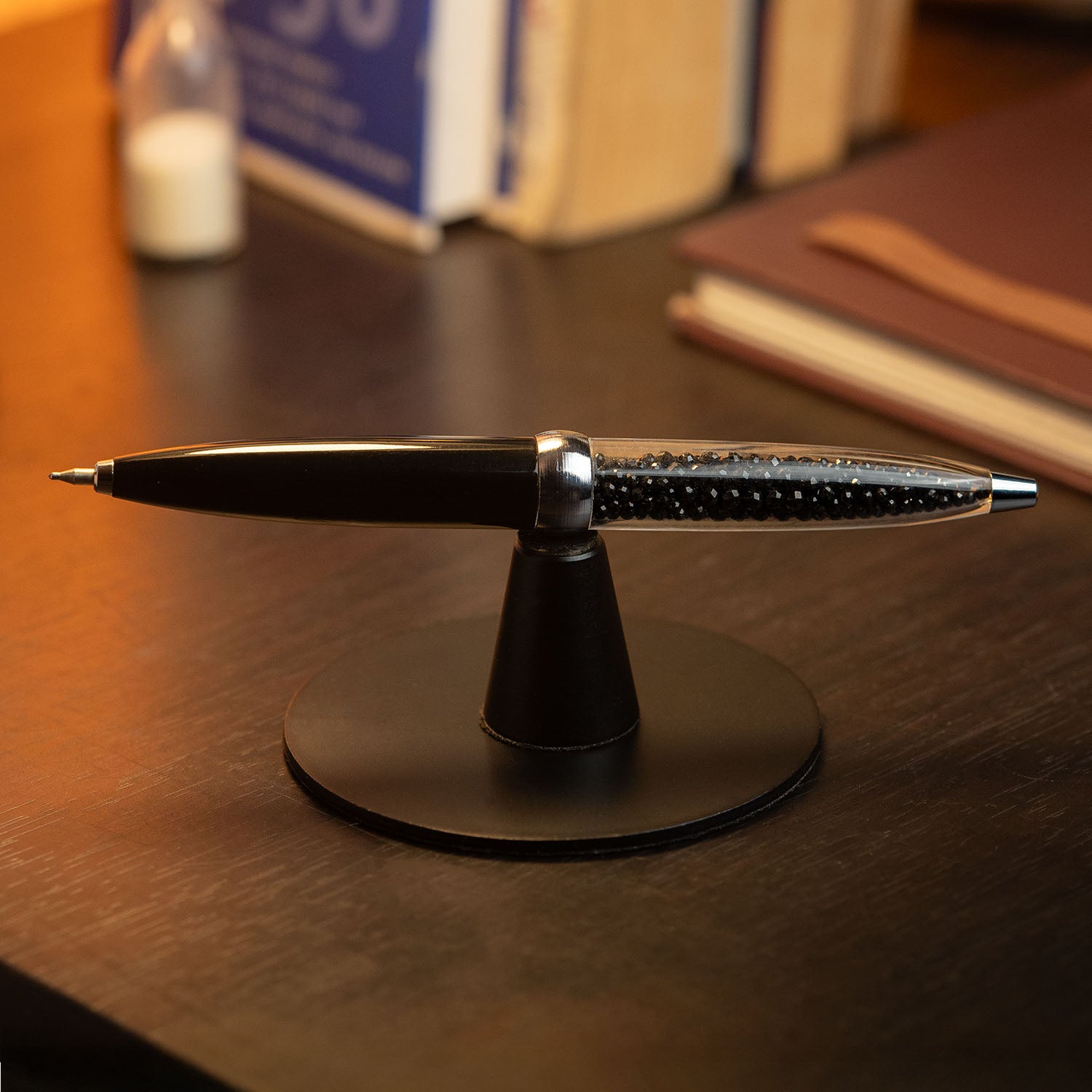 Personalised Black Spinel MagSpin Rotating Desk Pen with DryFlow Ink