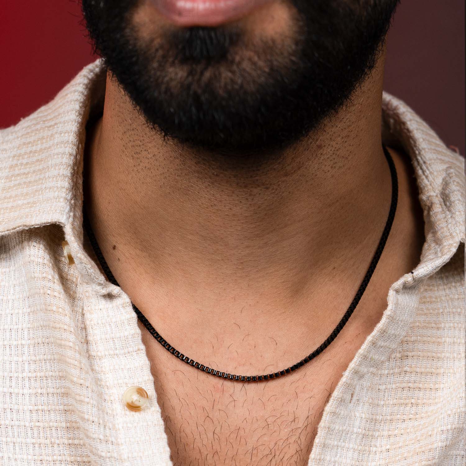 Black Urban Forged Chain Necklace