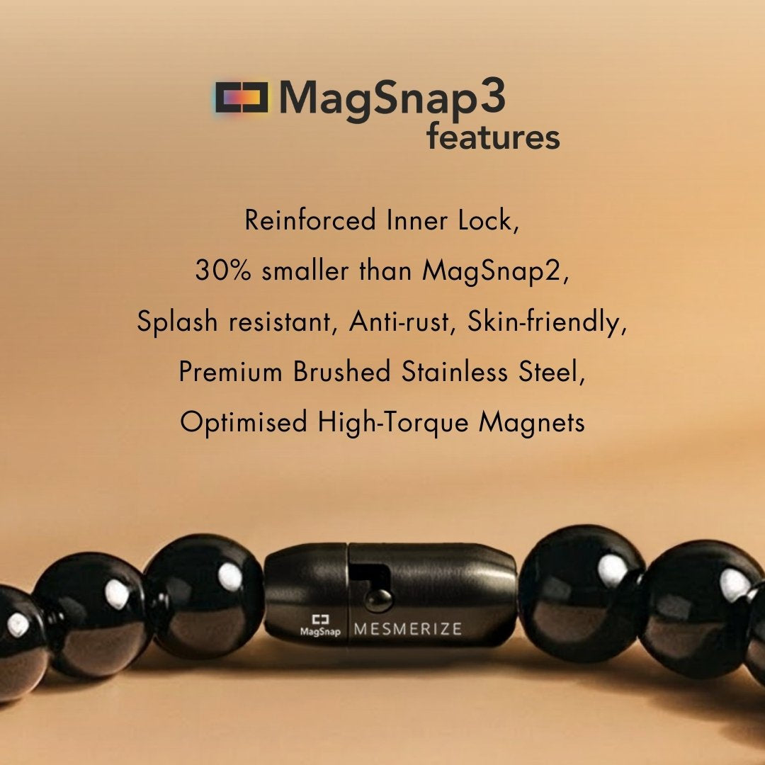 925 Sterling Silver Balance 7 chakra Natural Stone Bracelet With MagSnap2