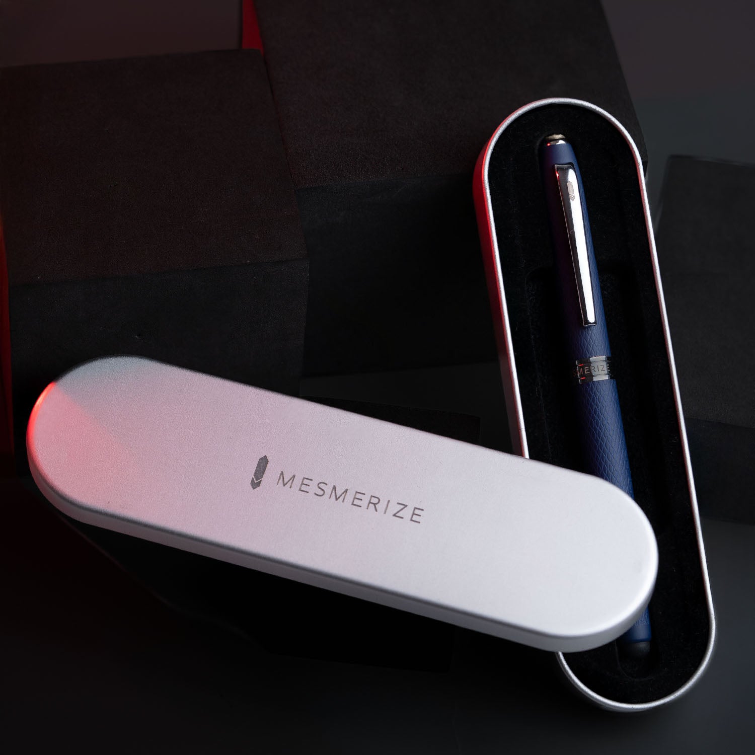 Matte Blue Finish Pyrite 2 in 1 MagSnap Roller Ball Pen with Stylus Personalised