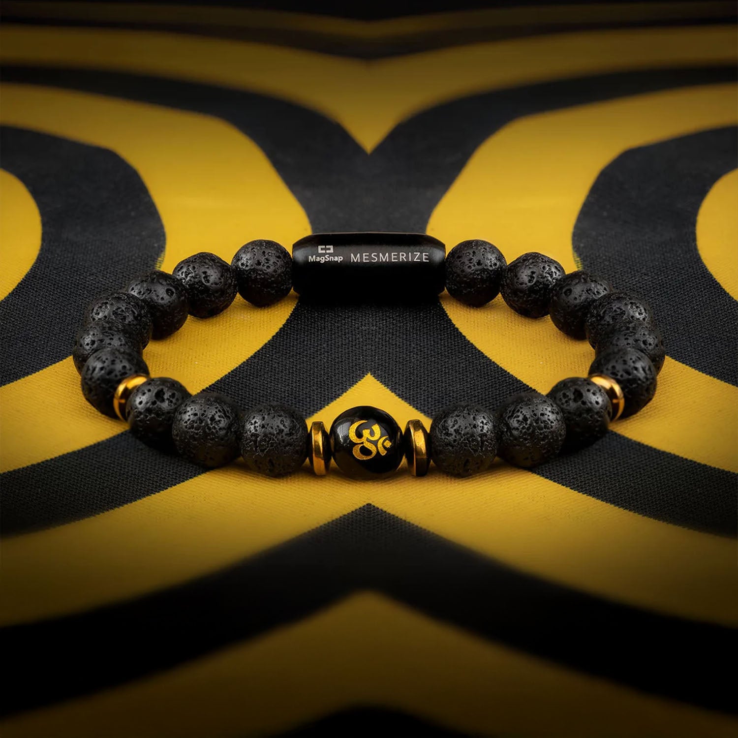 Divine Lava Natural Stone Om Bracelet with MagSnap 2