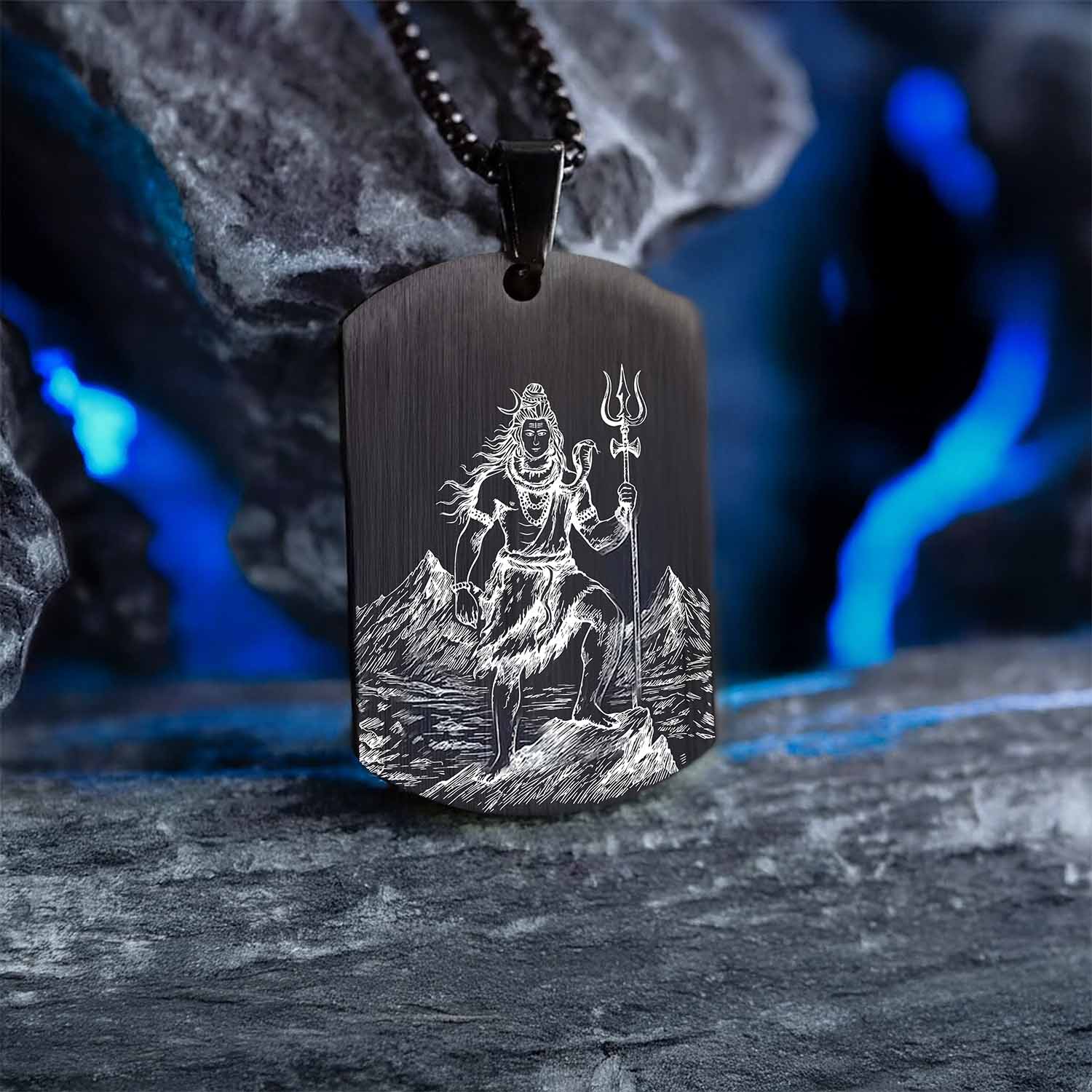Eternal Shiv Godform Black Tag Necklace