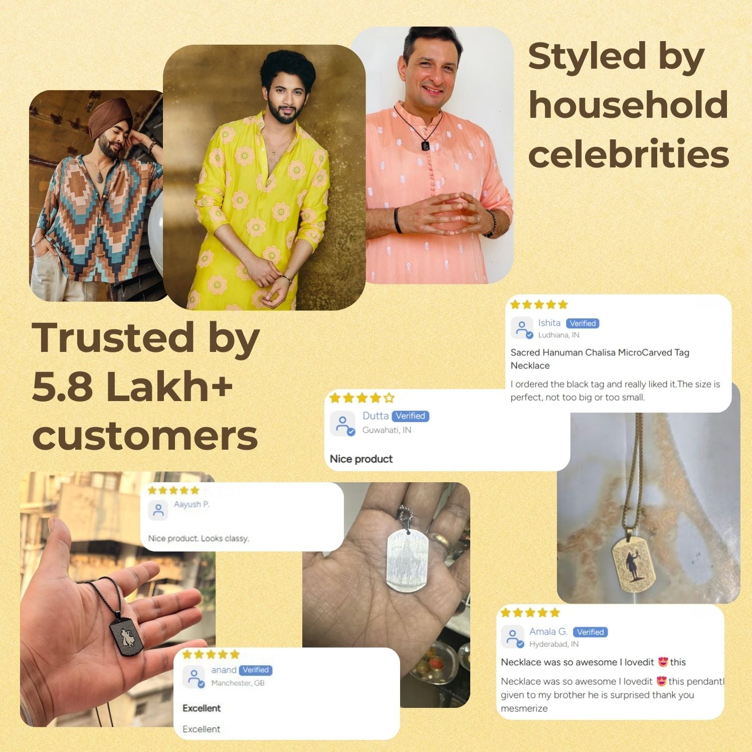 Protector Hanuman Godform Black Tag Necklace