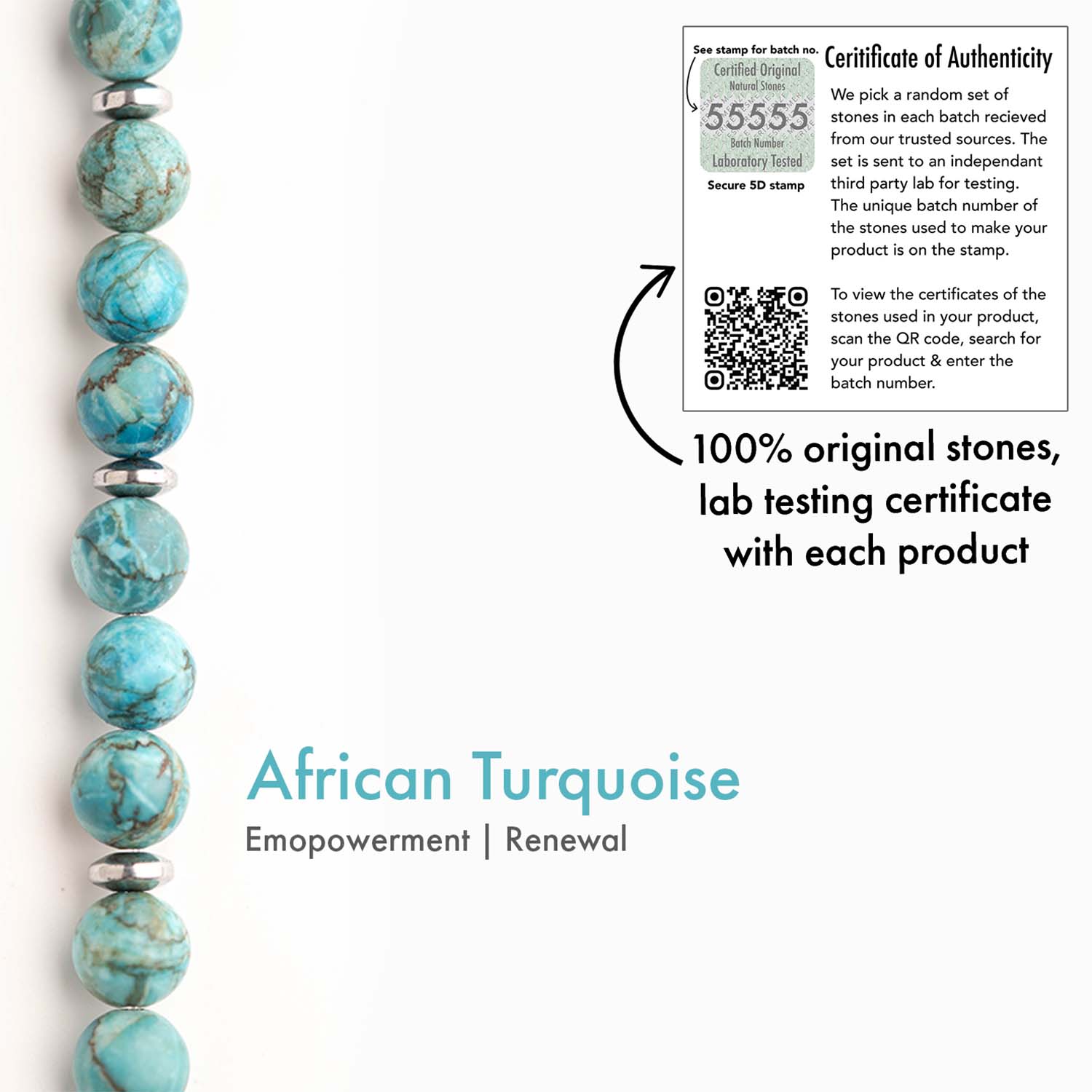Harmony African Turquoise Natural Stone Elastic Bracelet
