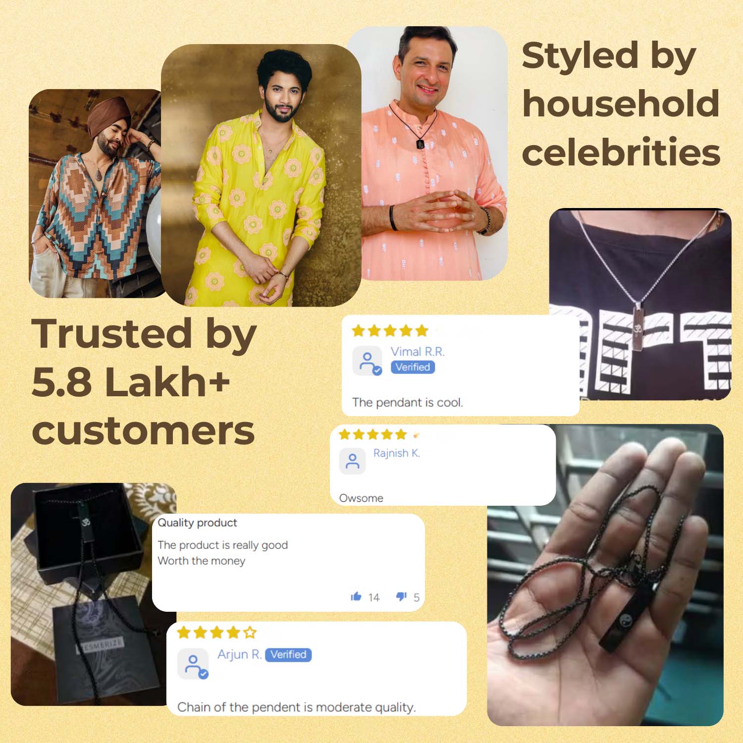 Black Om Spiritual Mini Bar Necklace