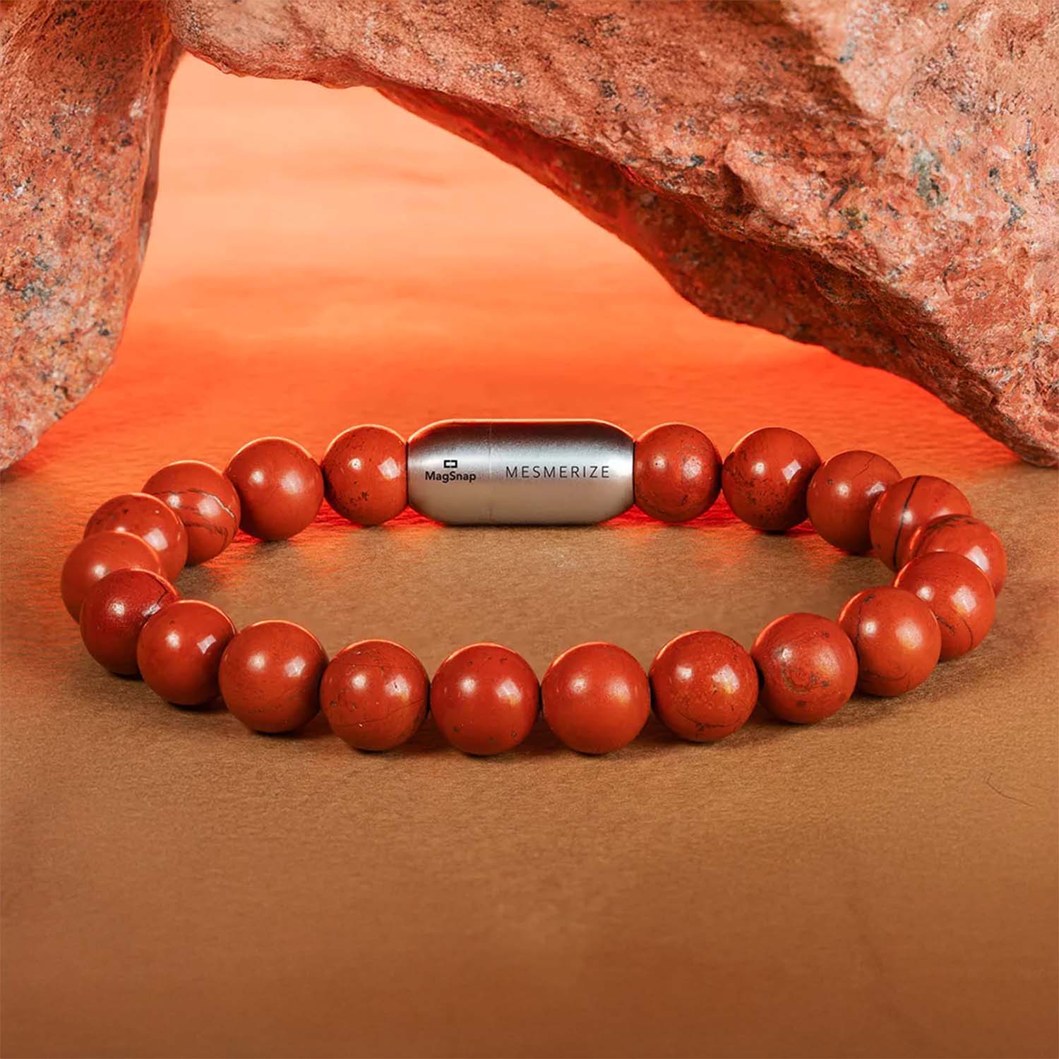 Inner Strength Red Jasper Natural Stone Bracelet with MagSnap 2