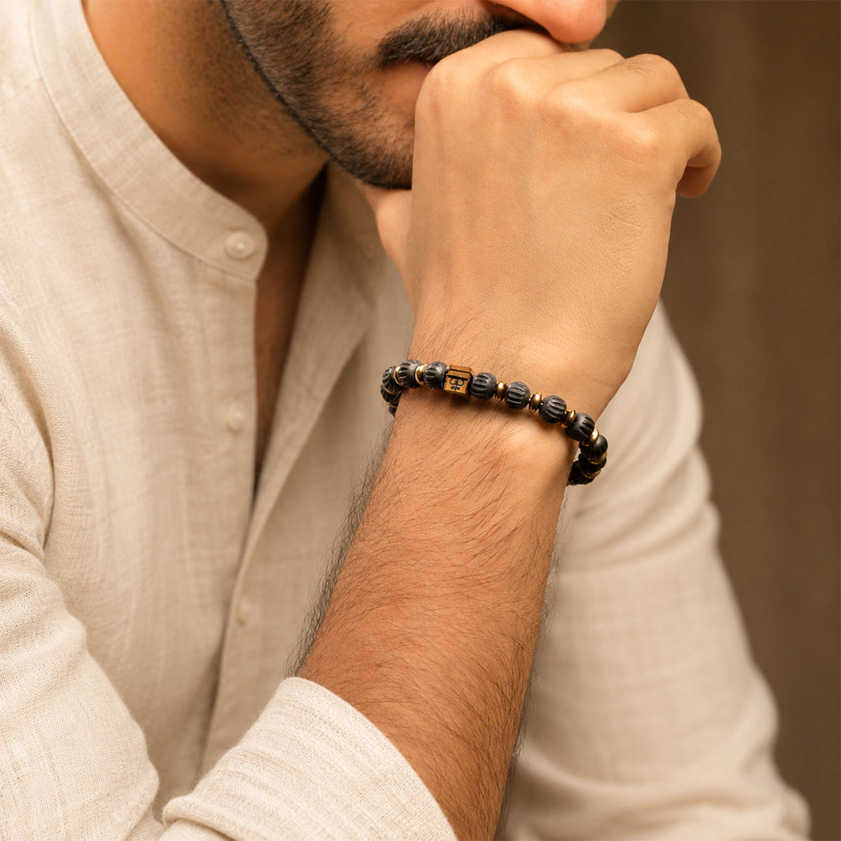 Karungali Trishul Natural Stone Bracelet with MagSnap 4
