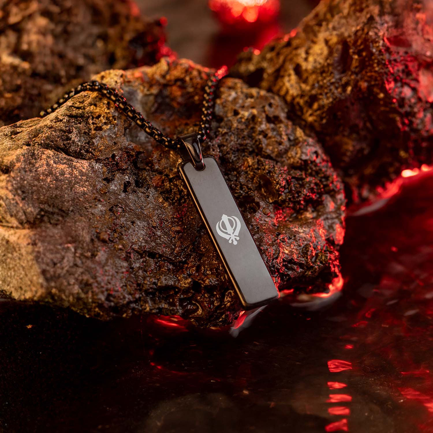 Khanda Spiritual Mini Tag Black