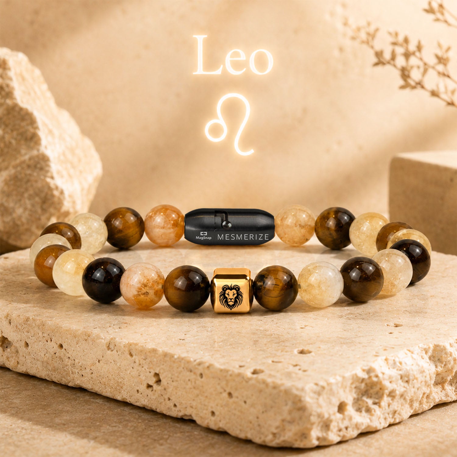 Leo (Singh) Zodiac Stone Bracelet with MagSnap 4