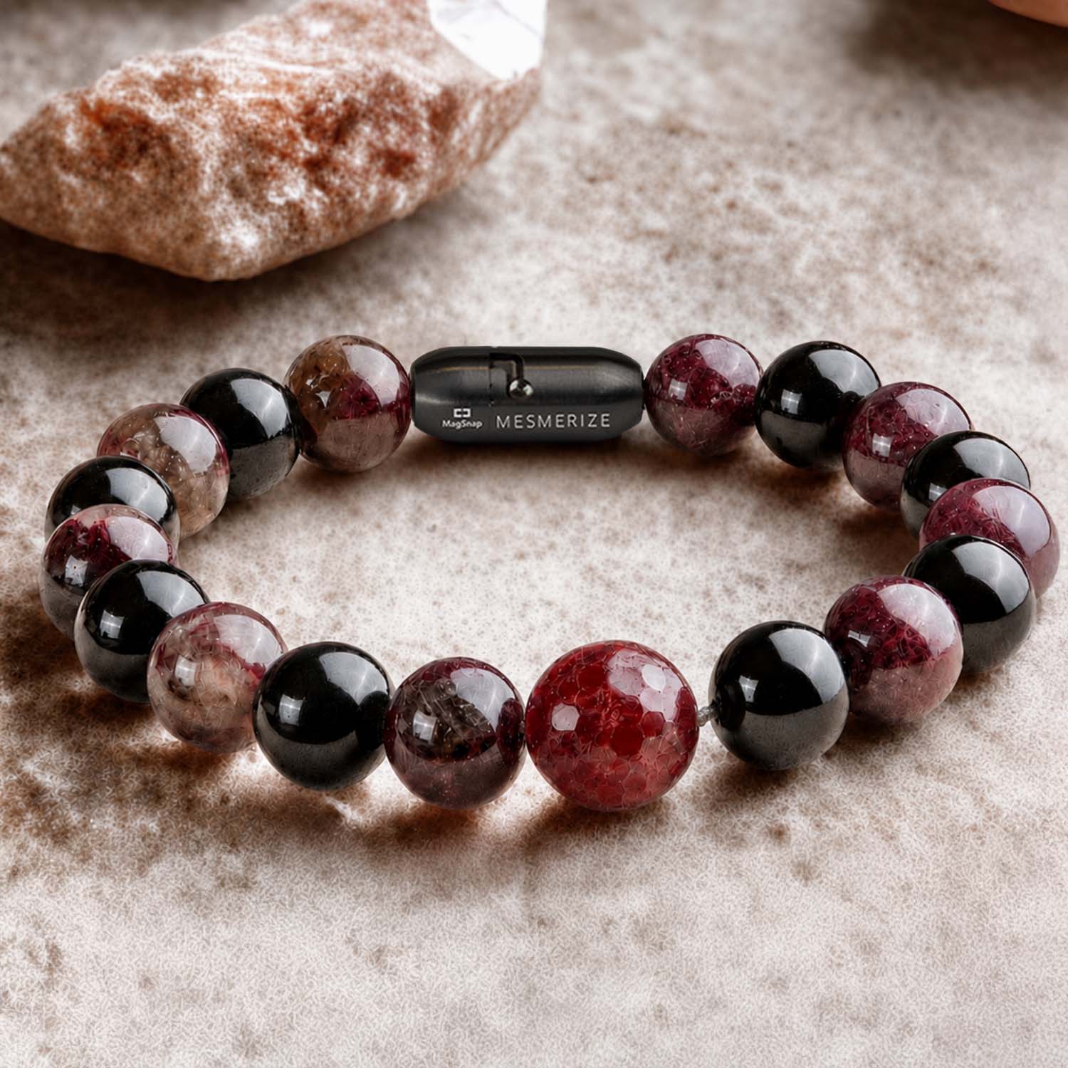 Luminous Ruby Natural Stone Bracelet With MagSnap2