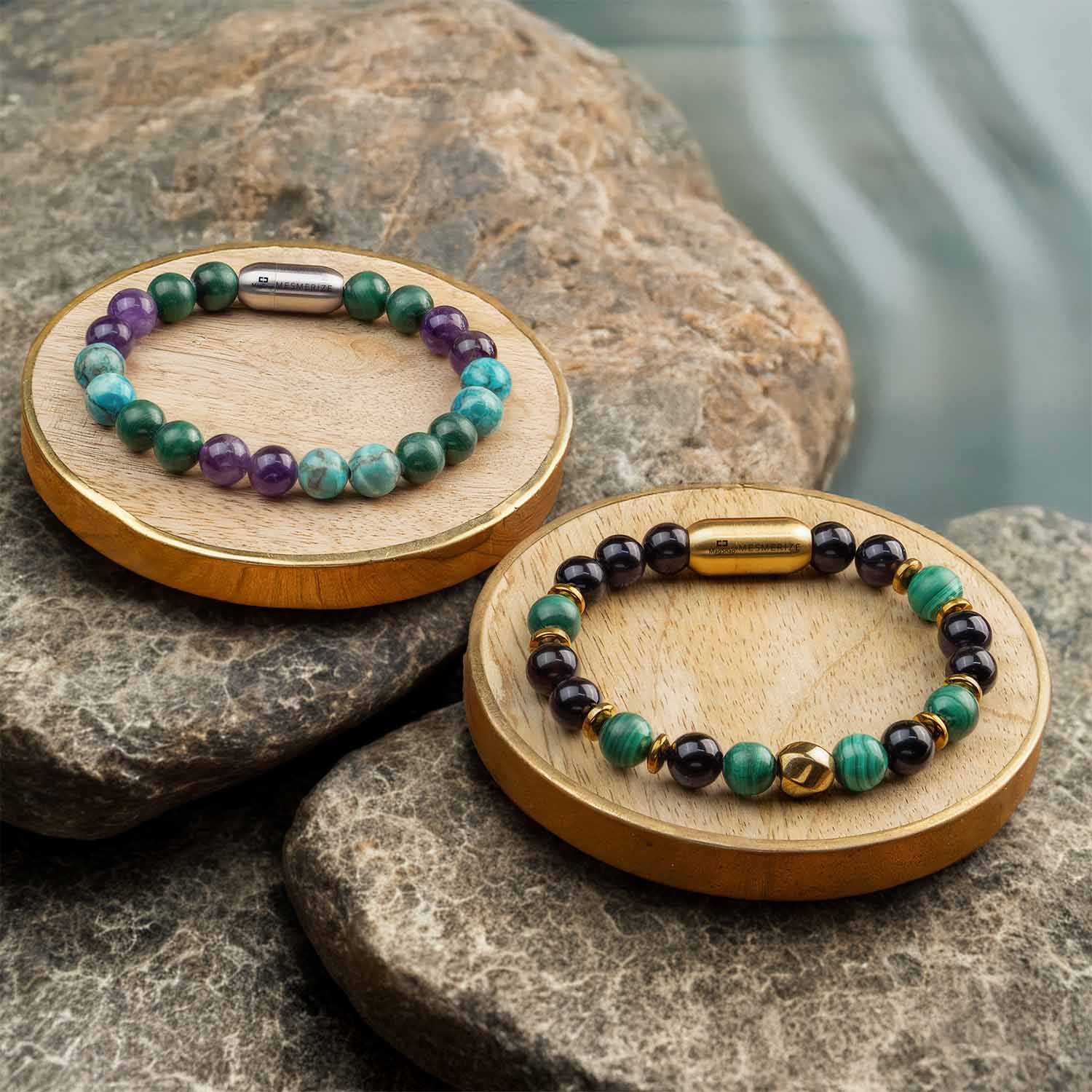 Malachite Natural Stone Couple Bracelets with Magsnap 2