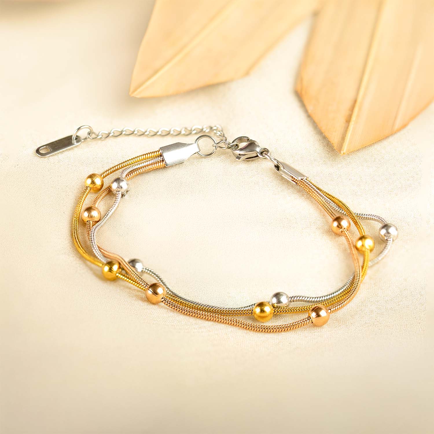 Marina Tri-colour Layered Adjustable Bracelet