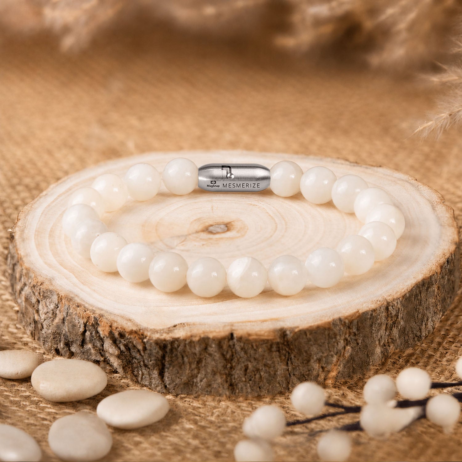 Mystic Aura Moonstone Natural Stone Bracelet With MagSnap2