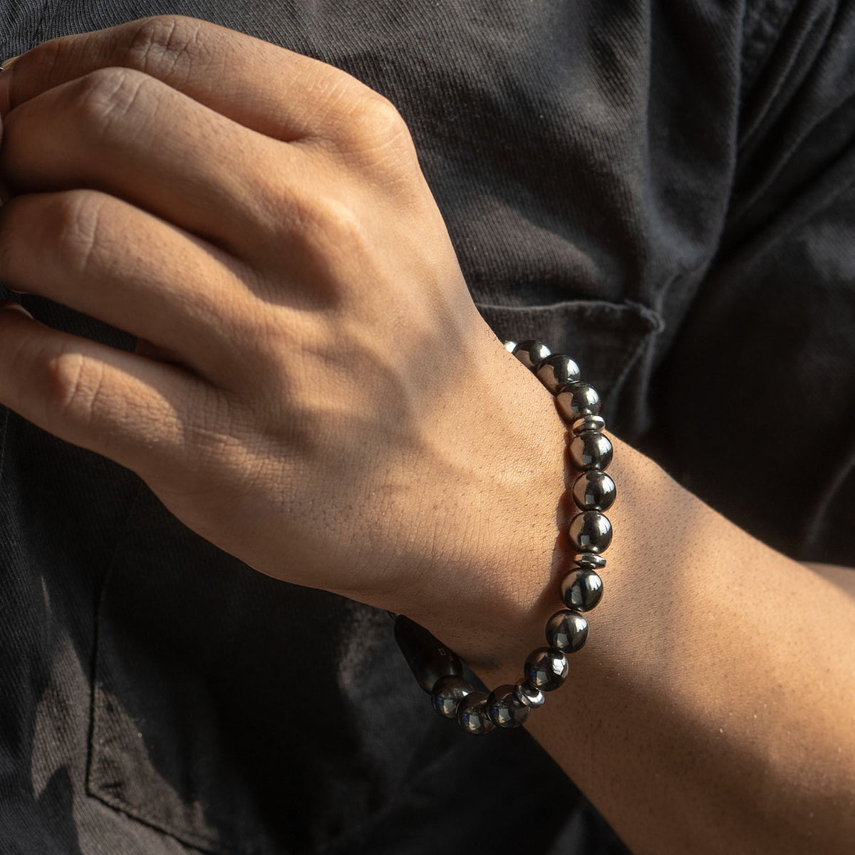Mystic Grey Hematite Natural Stone Bracelet 2