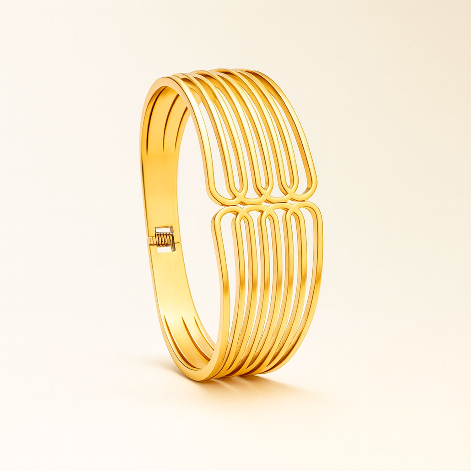 Orla Wave Infinite Loop 18K Gold Statement Openable Bracelet
