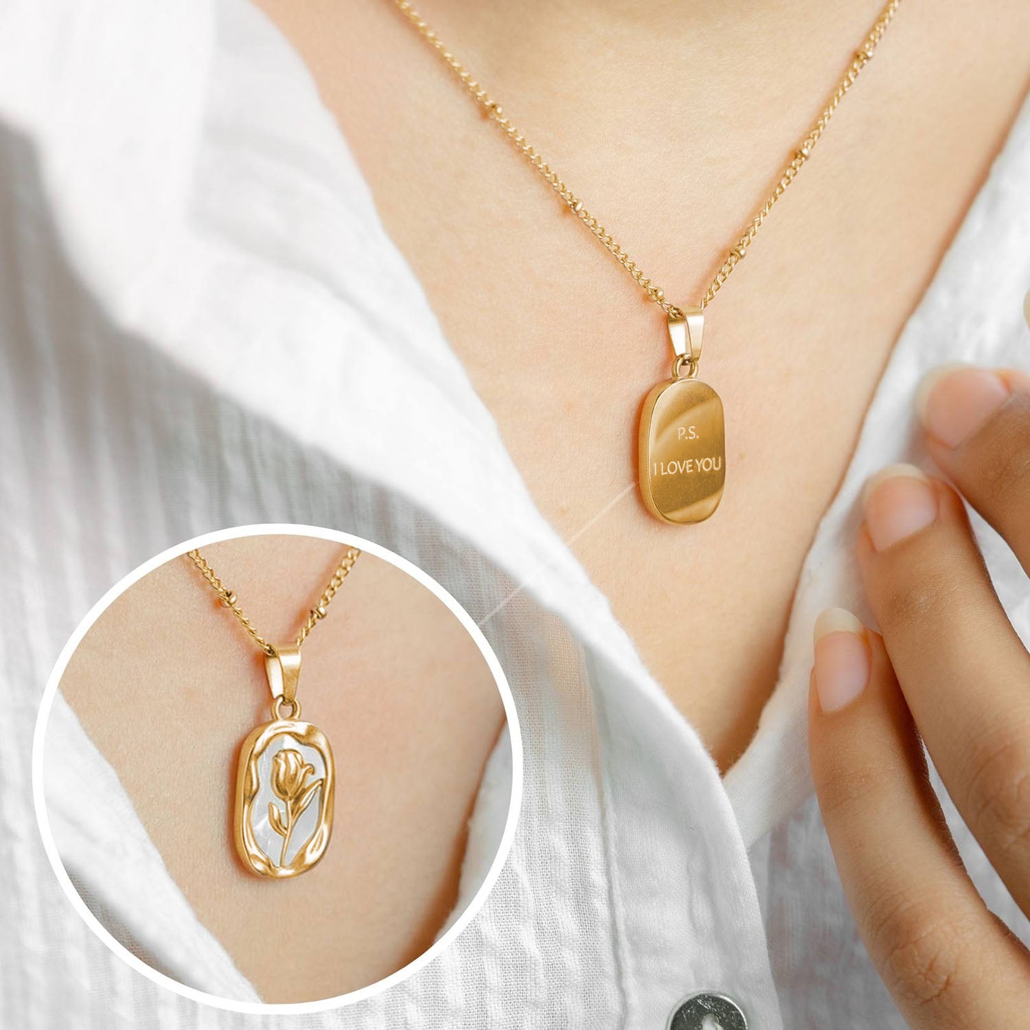 Bell Rose Gold Necklace