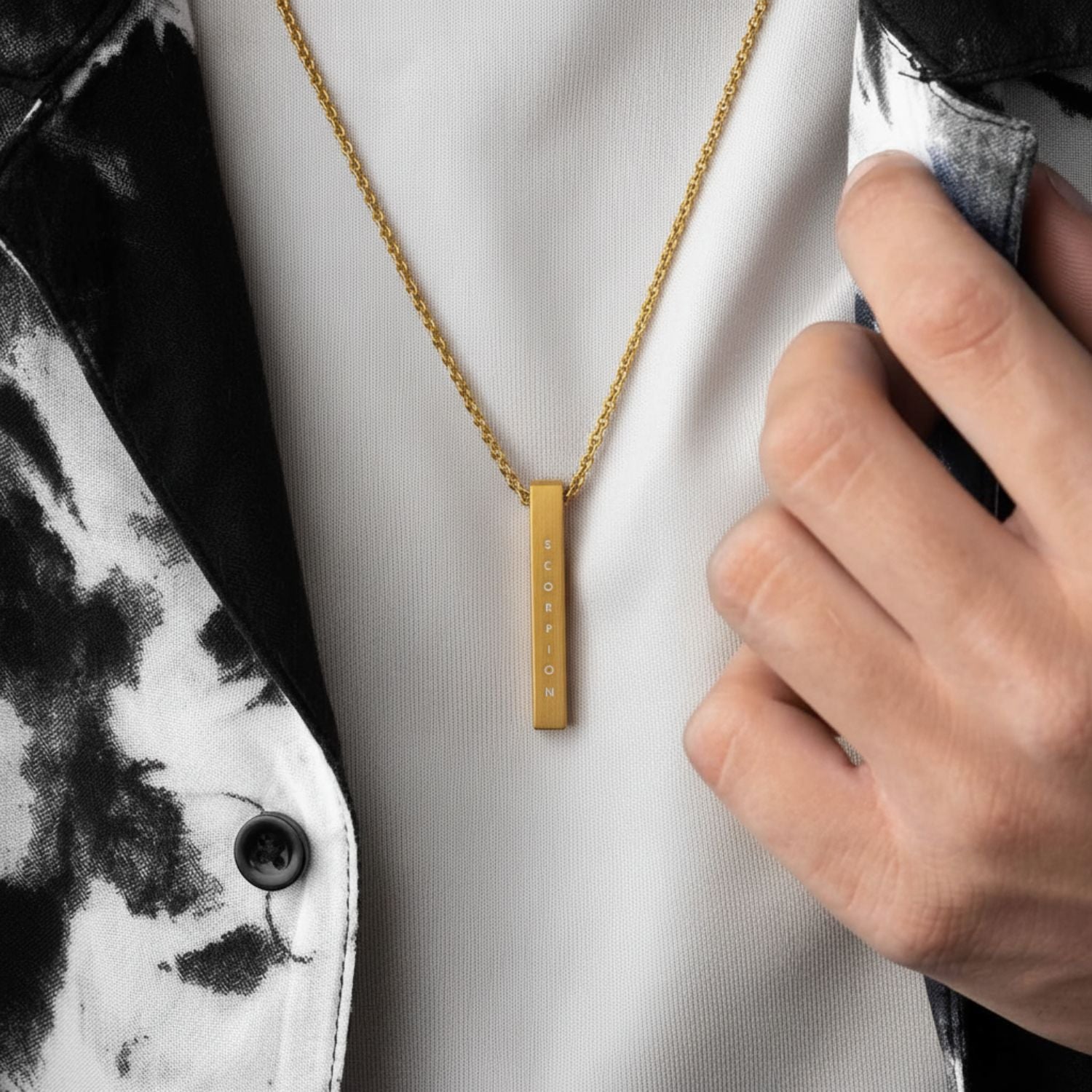 Gold Bar Necklace Personalised