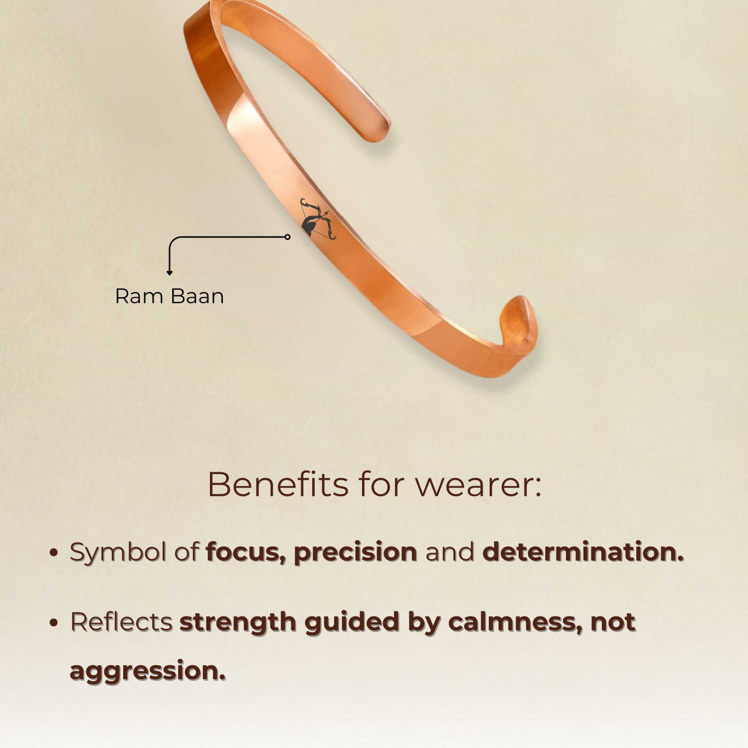 Ram Baan Gloss Cuff Adjustable Bracelet Black