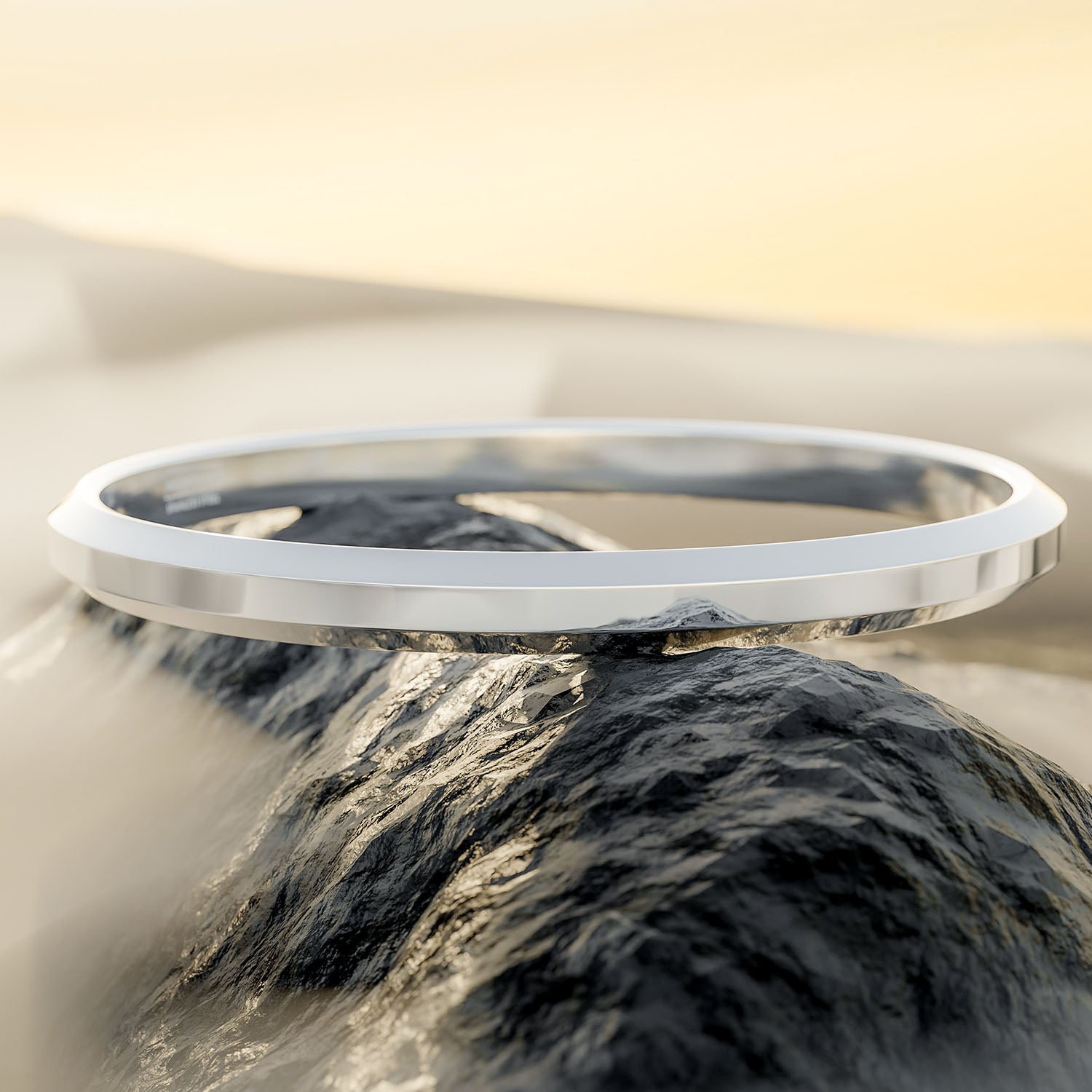 Round Flat Punjabi Kada Silver