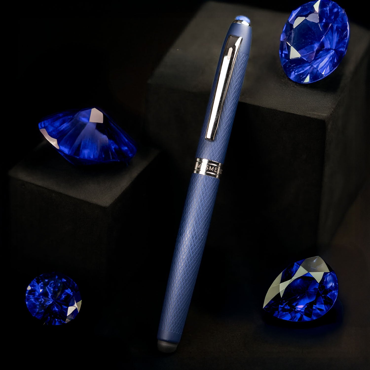 Matte Blue Finish Sapphire 2 in 1 MagSnap Roller Ball Pen with Stylus None