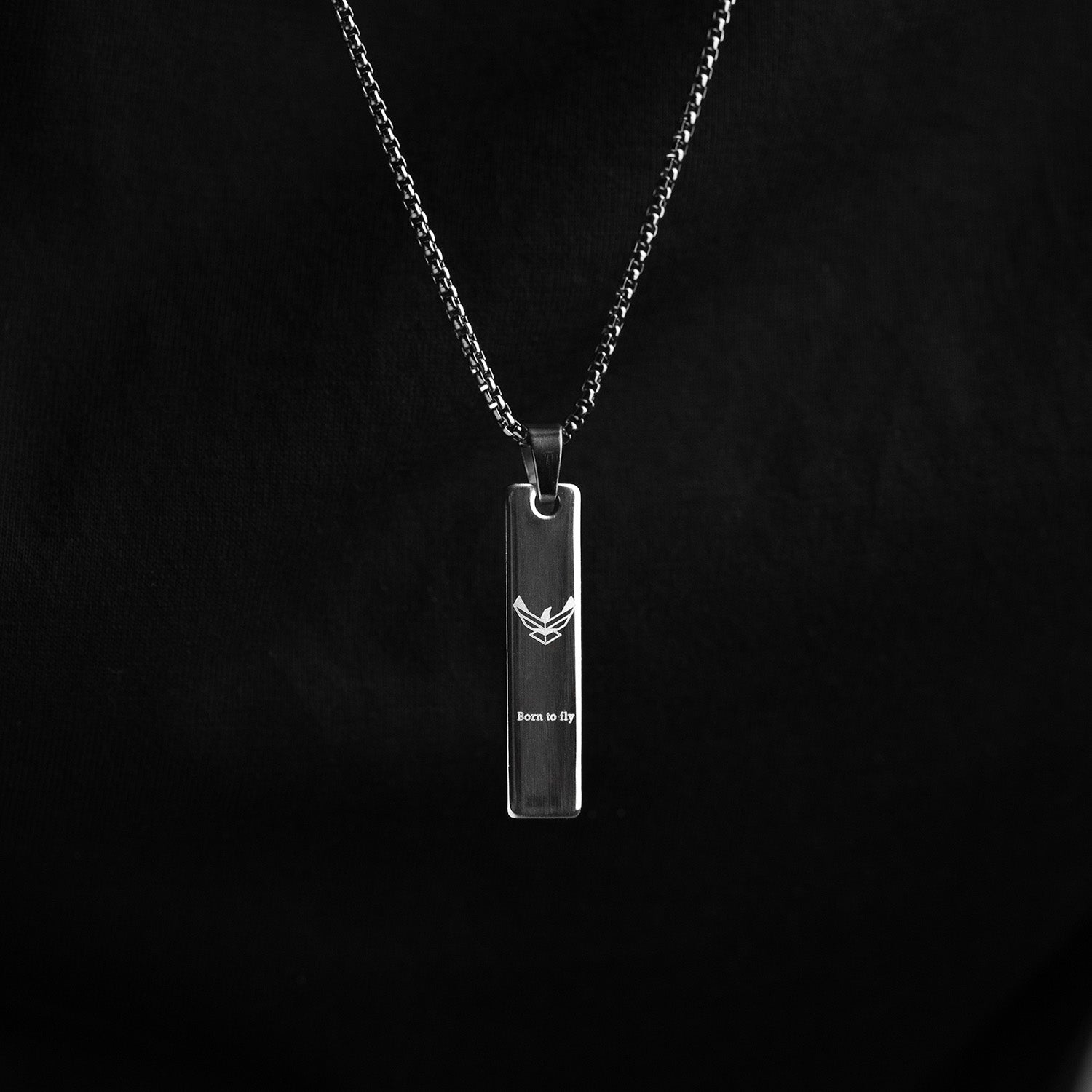 Silver Airforce Combat Mini Bar Necklace