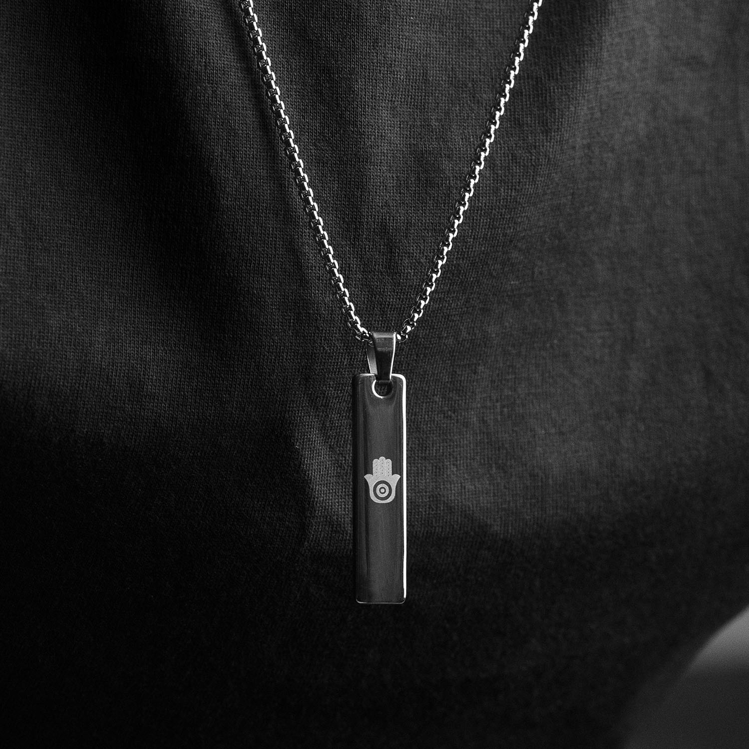 Silver Evil Eye Spiritual Mini Bar Necklace