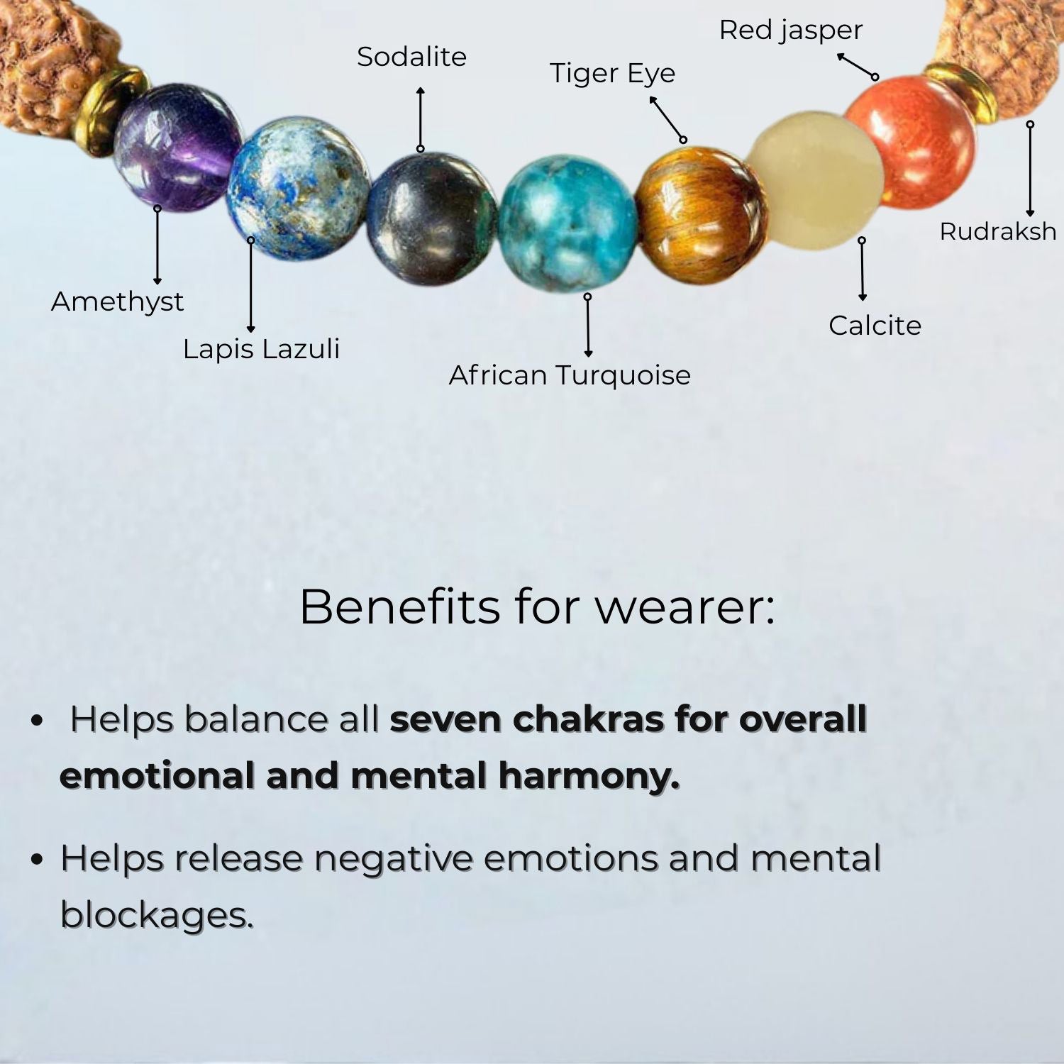 Spiritual Rudraksh 7 Chakra Bracelet With Magnsap