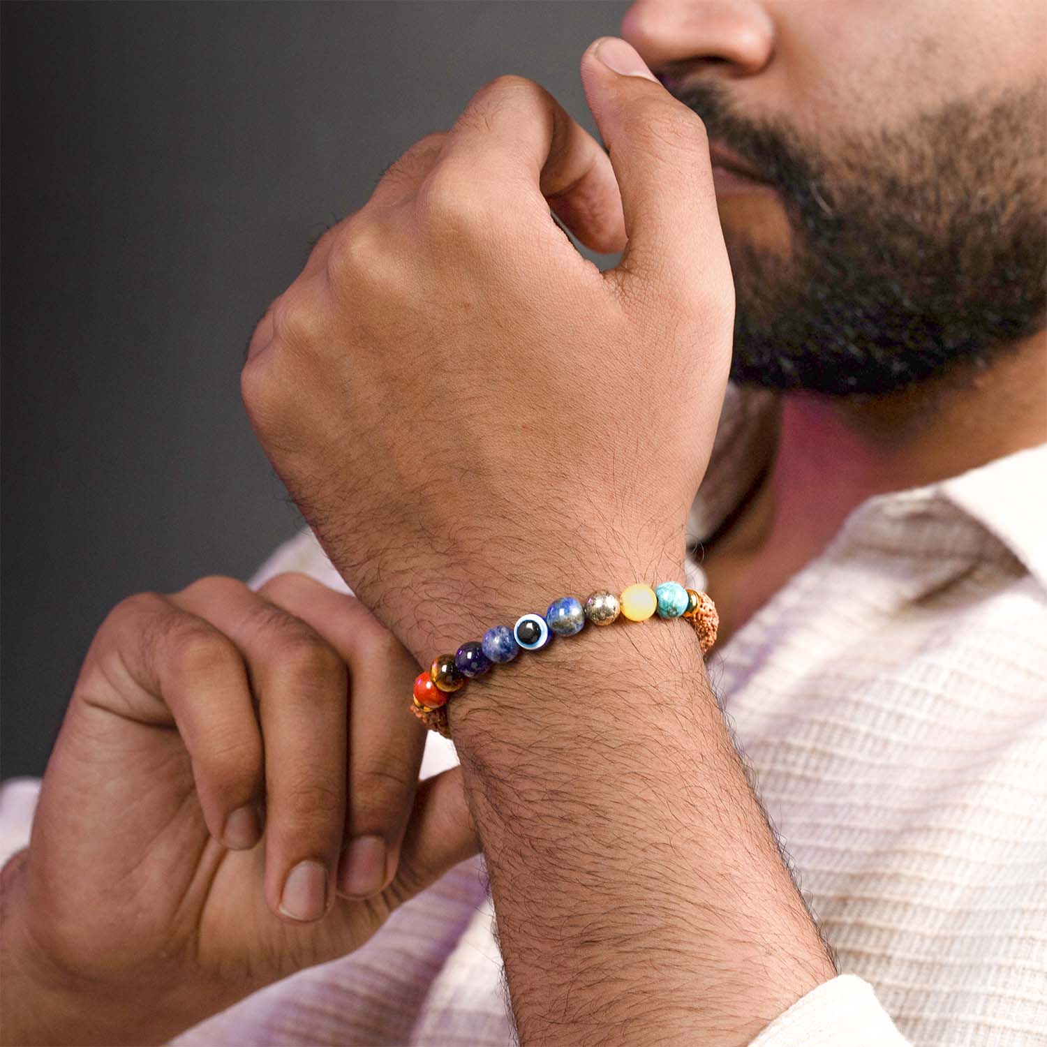 Spiritual Rudraksh 9 Chakra Bracelet