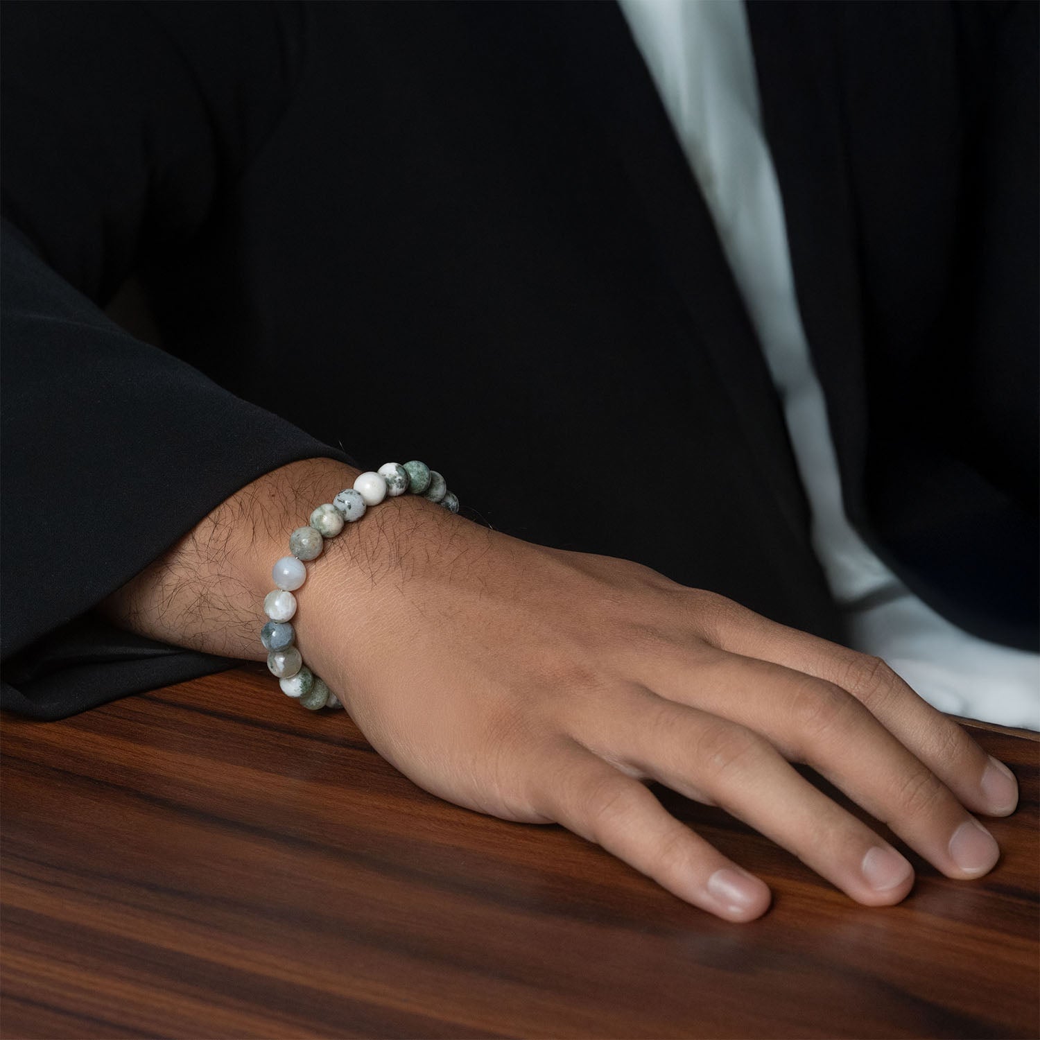 Evergreen Tree Agate Natural Stone Bracelet with Magsnap2