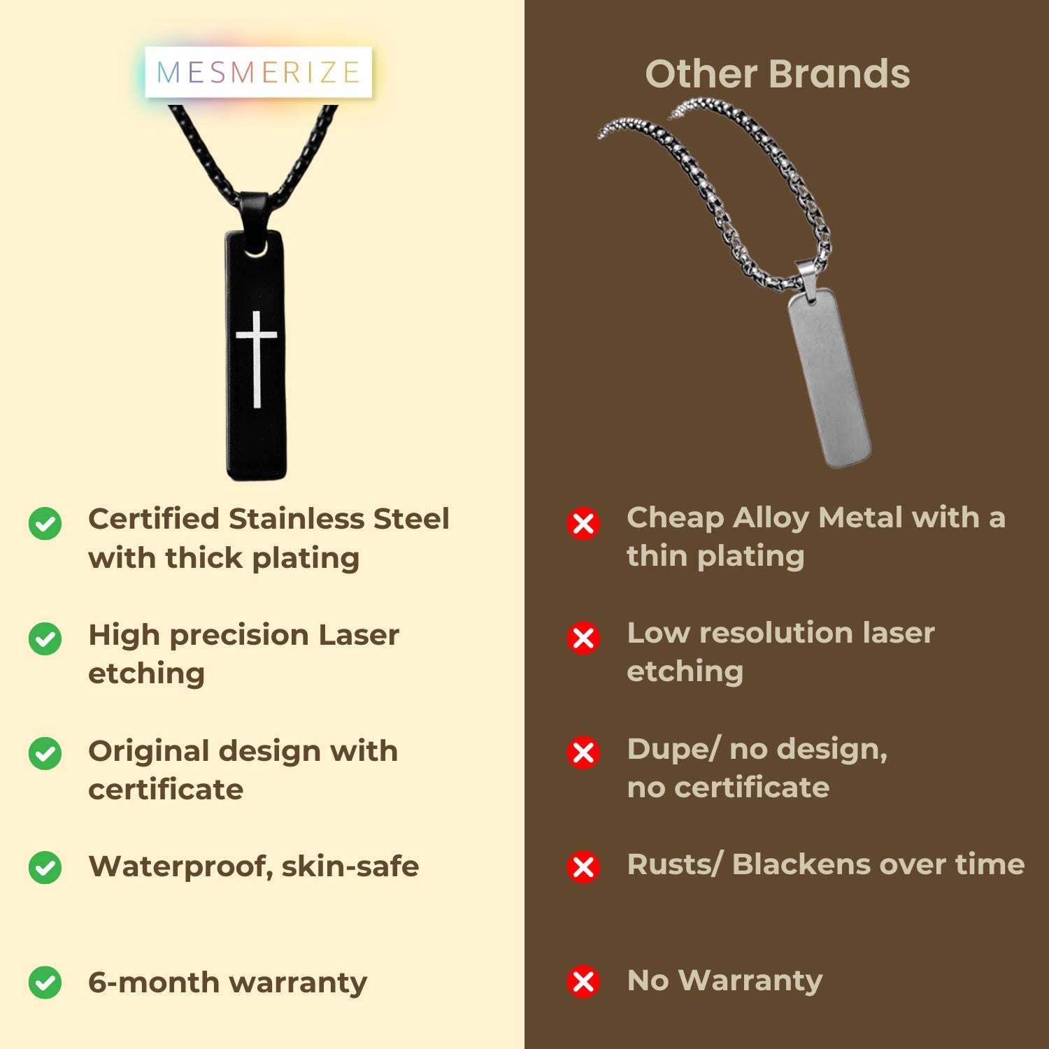 Black Holy Cross Spiritual Mini Bar Necklace