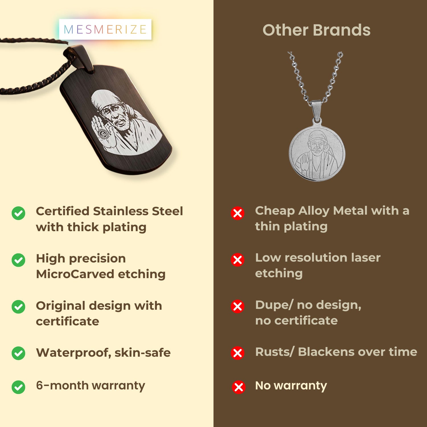 Sai Baba Tag Necklace Gold