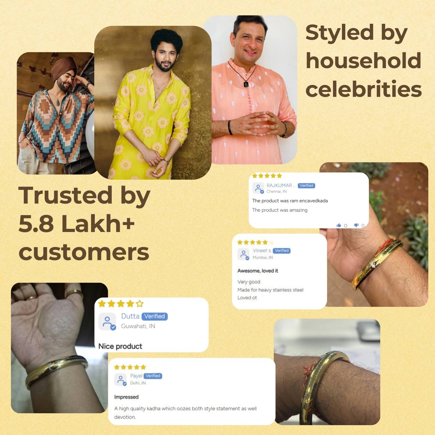 Hare Rama Hare Krishna MicroCarved Round Curved Kada Silver