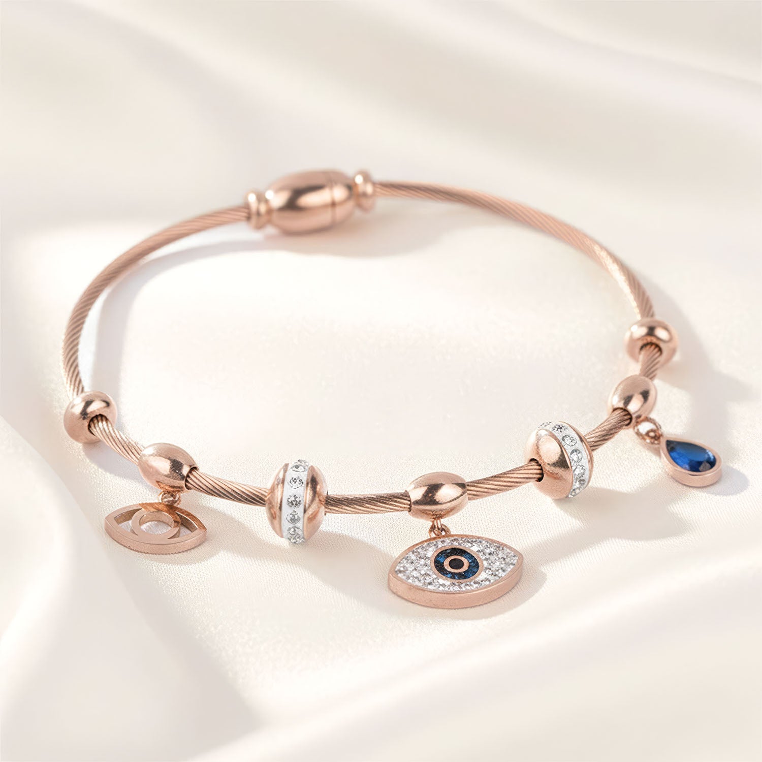 W Premium Jewellery Evil Eye Charms Dangler Bracelet