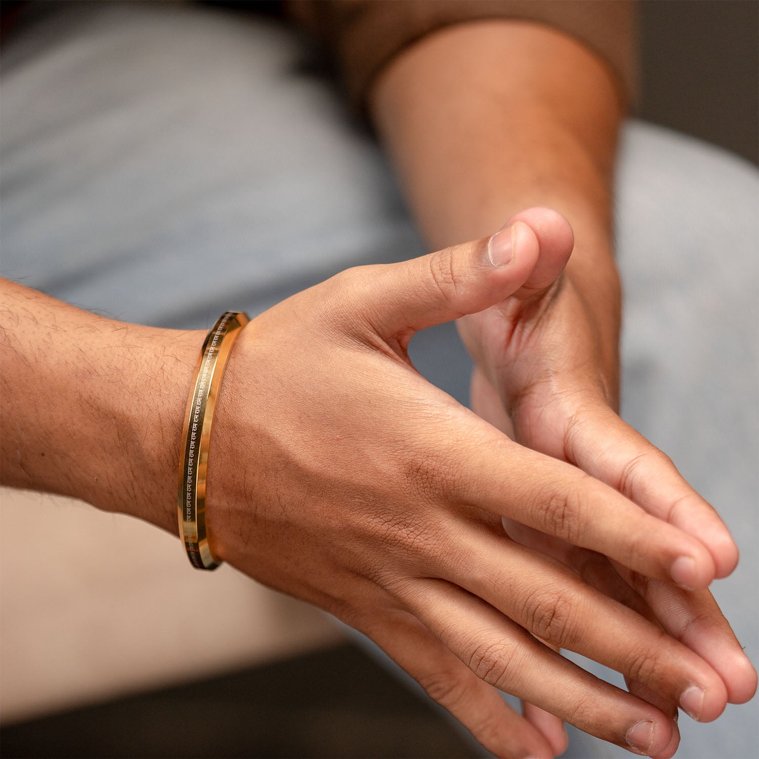 108 Ram MicroCarved Round Kada Gold