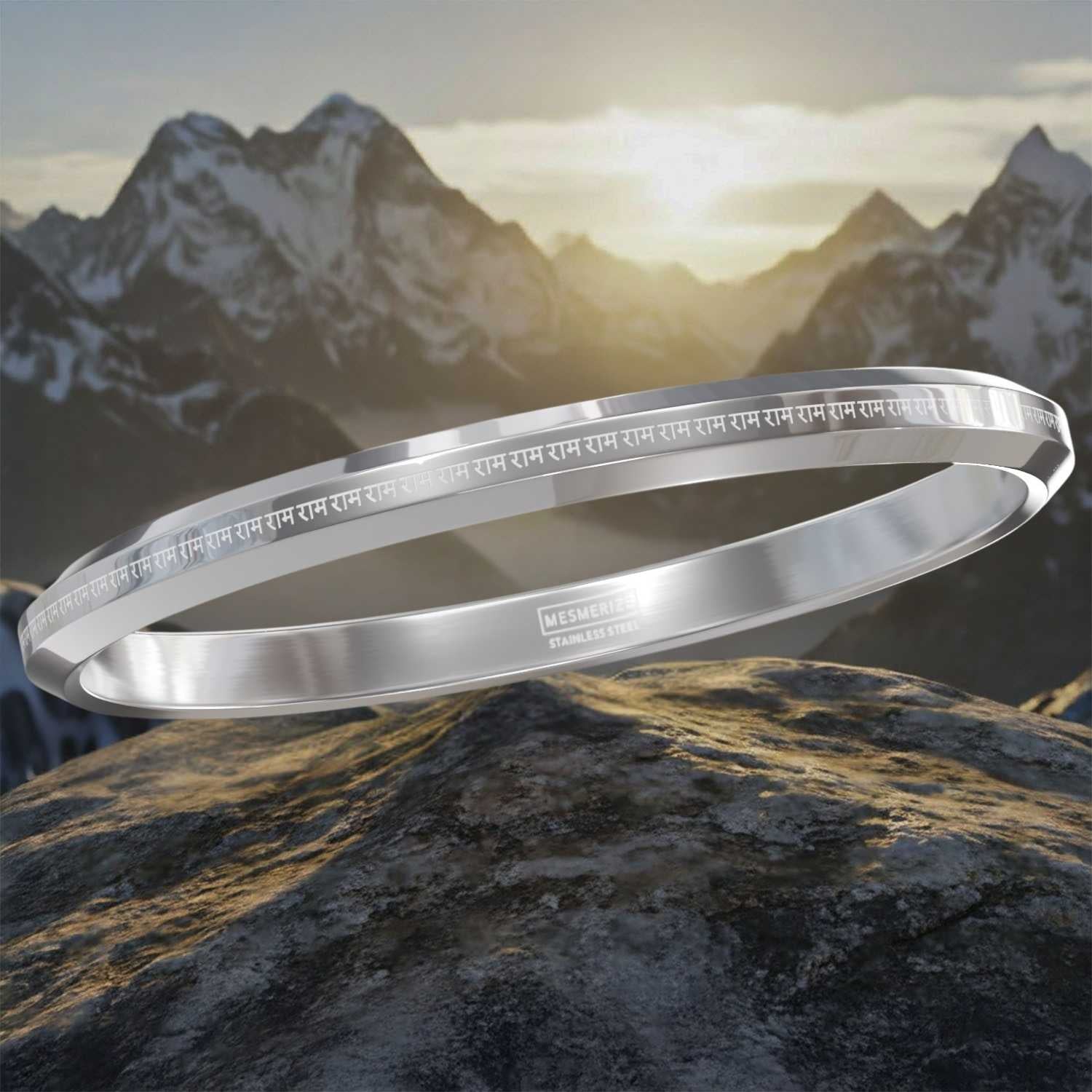 108 Ram MicroCarved Round Kada Silver