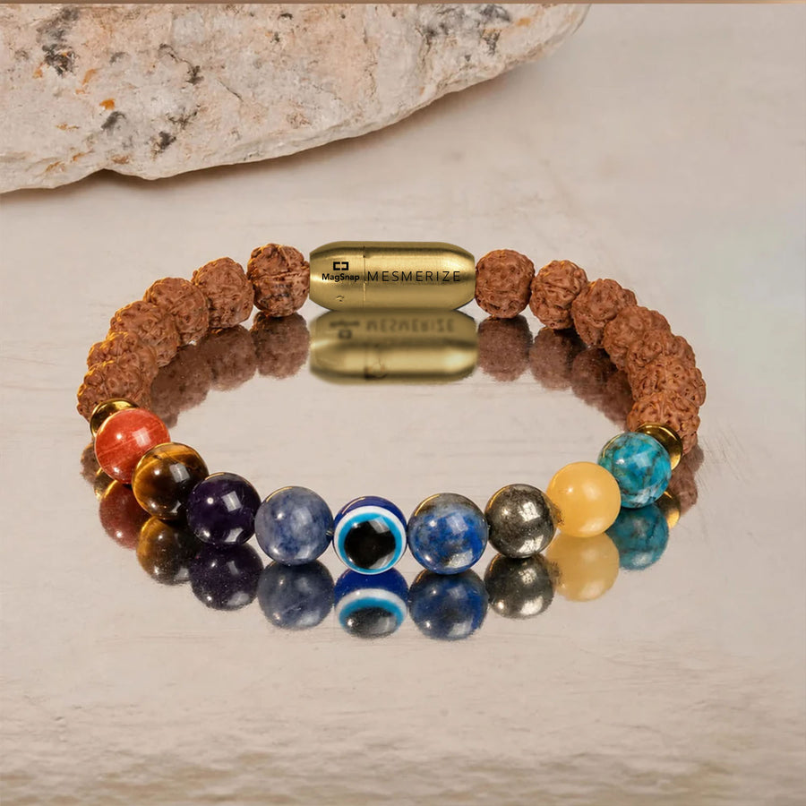 Spiritual Rudraksh 9 Chakra Bracelet