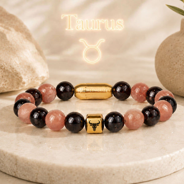 Taurus (Vrishabh) Zodiac Stone Bracelet with MagSnap