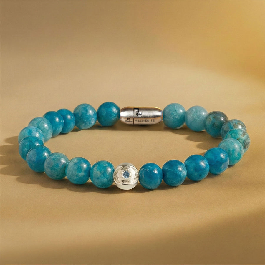 Pure 925 Silver Protective Evil Eye Natural Stone Bracelet with Magsnap 4