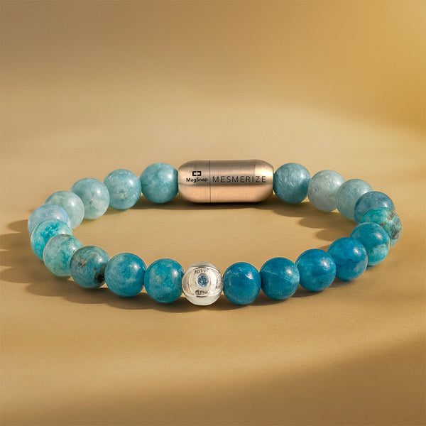 Pure 925 Silver Protective Evil Eye Natural Stone Bracelet with Magsnap 2