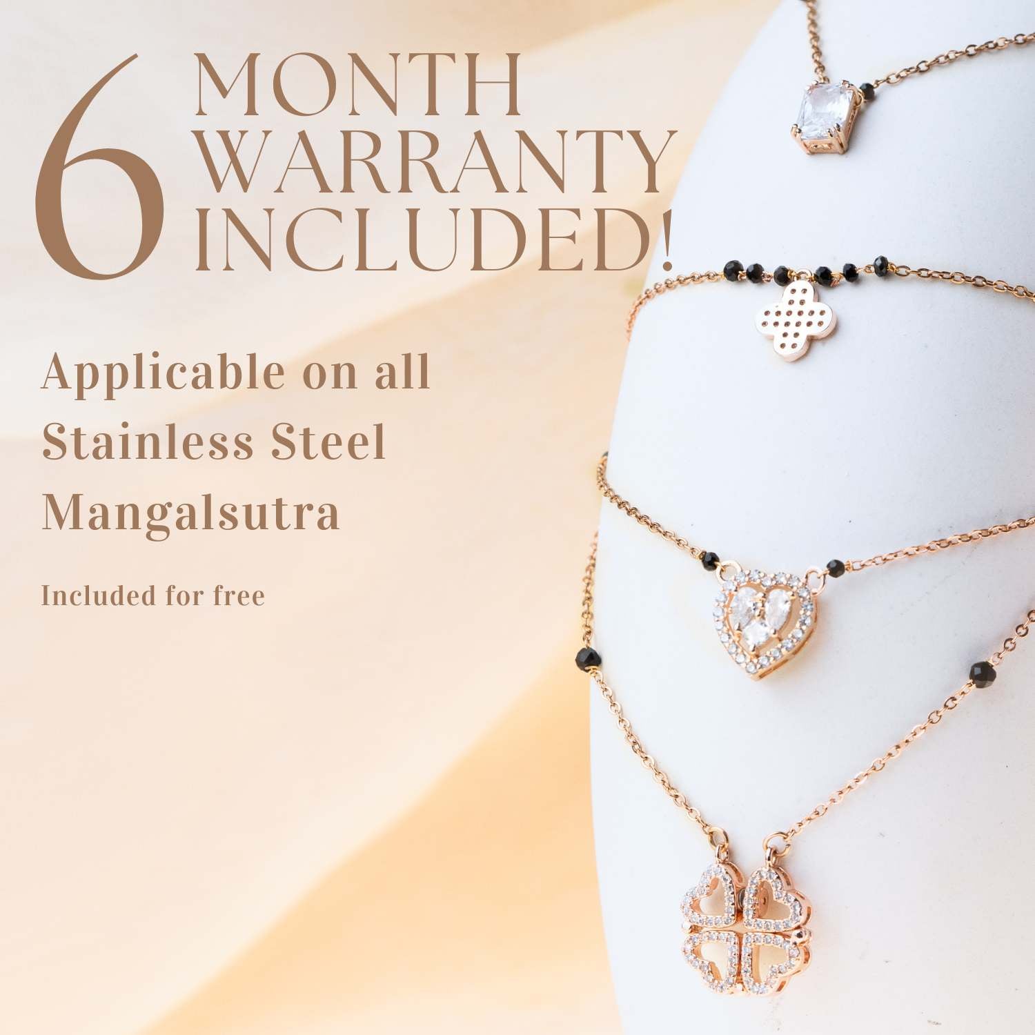 Rose Gold Mother of Pearl Clover Mangalsutra