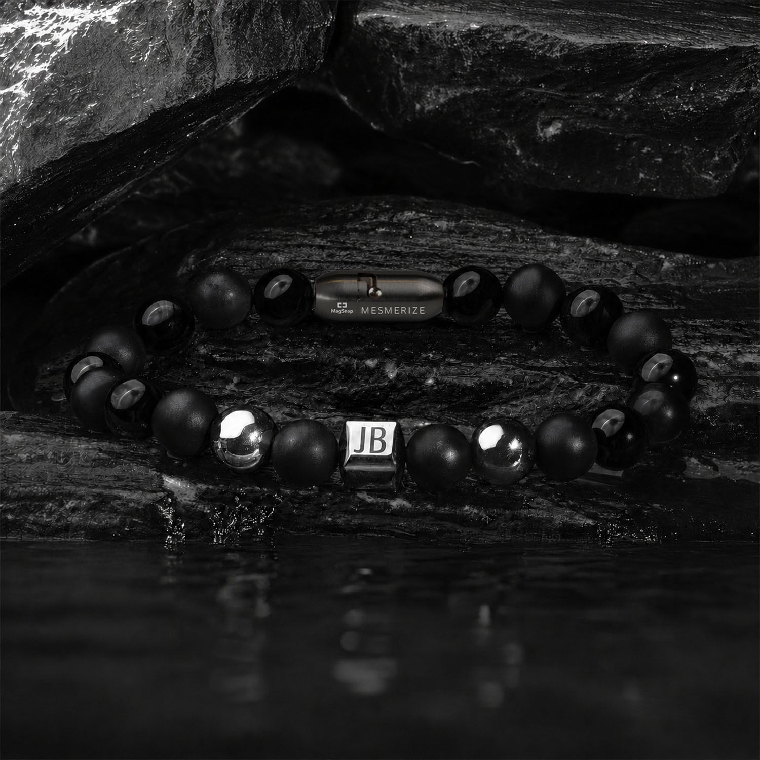 Personalised Stealth Gloss Black Bracelet With Magsnap2