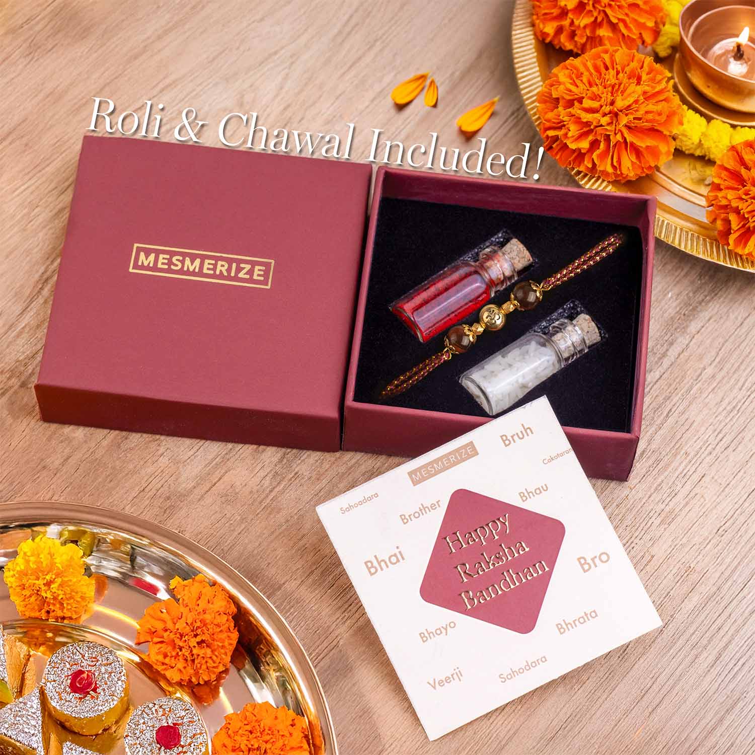 925 Sterling Silver Spiritual Om Natural Stone Rakhi