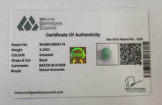 Amazonite lab certificate 14